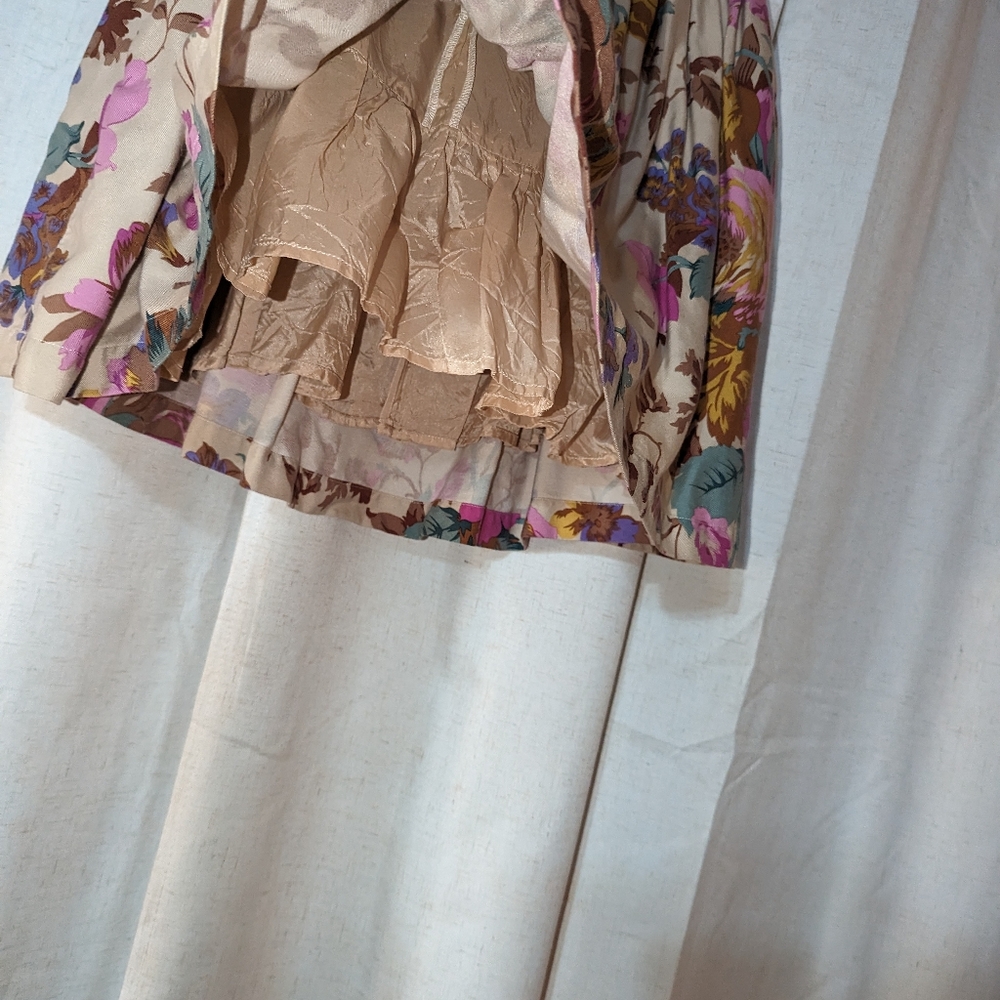 Silk Floral Romantic Slight Bubble Hem Skirt Pockets Anthropologie - Picture 7 of 7